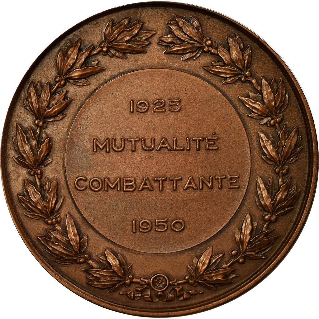 France, Medal, Mutualité Combattante, 1925, Alphée Dubois, MS(60-62), Bronze