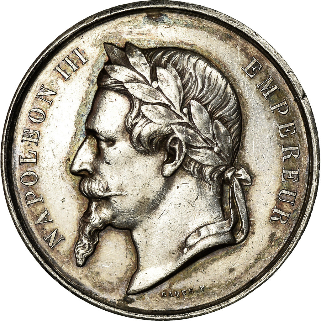 France, Medal, Napoléon III, Chambre de Commerce de Lille, Caqué, AU(55-58)