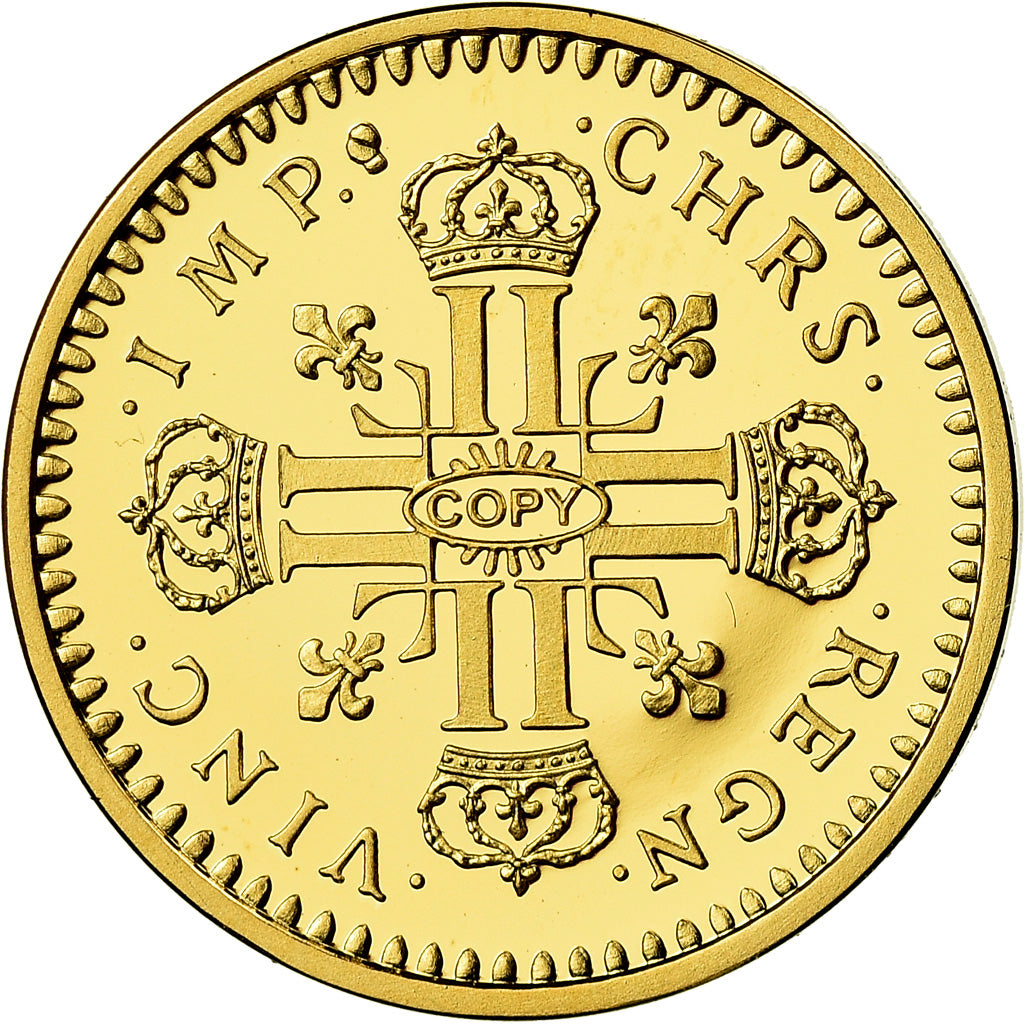 France, Medal, Réplique Double Louis d'or au soleil, History, MS(65-70), Gold