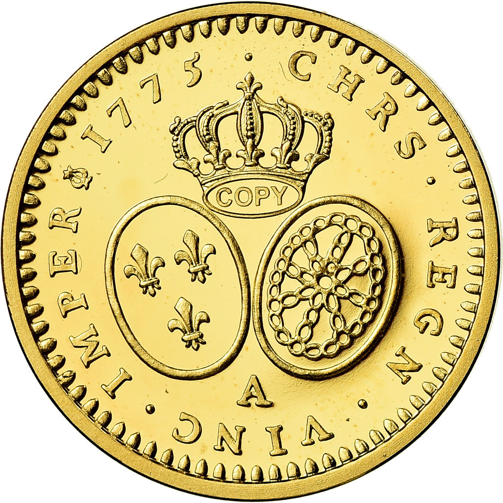 Francia, medalla, Réplique Demi-Louis aux lunettes, Louis XVI, History, FDC