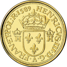 France, Médaille, Réplique Ecu d'or Compiègne, History, Henri III, FDC, Or