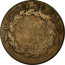 France, Token, Louis XVI, District de Salon, Uniface, History, VF(20-25), Bronze
