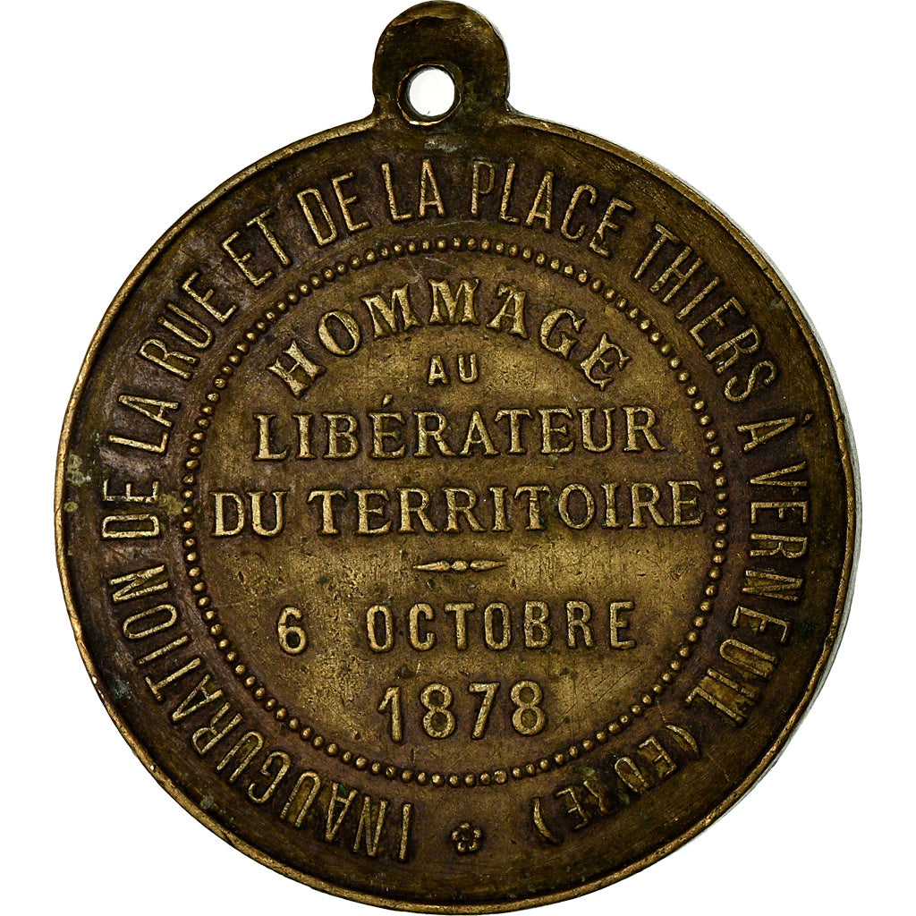 Francia, medalla, Inauguration de la Place Thiers à Verneuil, Eure, 1878, MBC