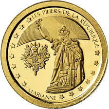 France, Médaille, Les piliers de la République, Marianne, 2012, FDC, Or