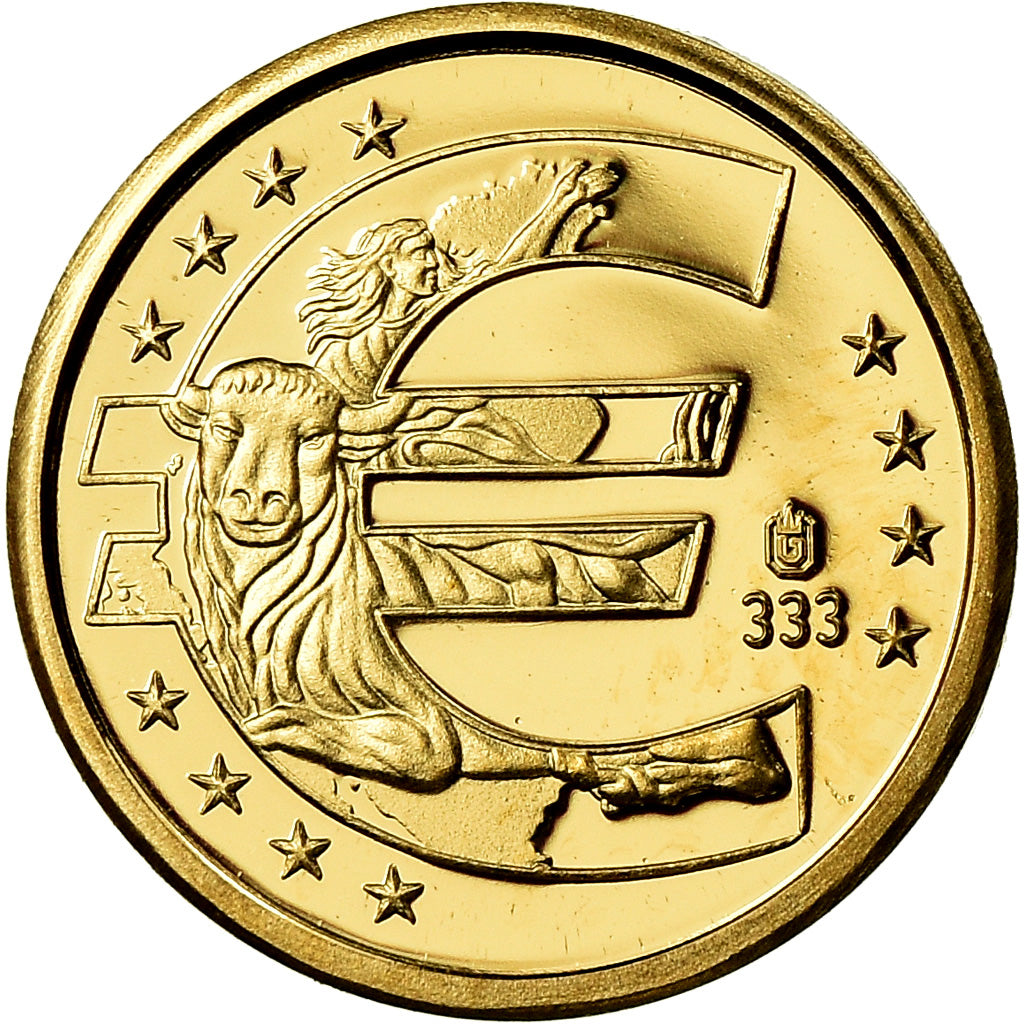 Vaticano, medaglia, 10 ans de l'Euro, 2009, FDC, Oro