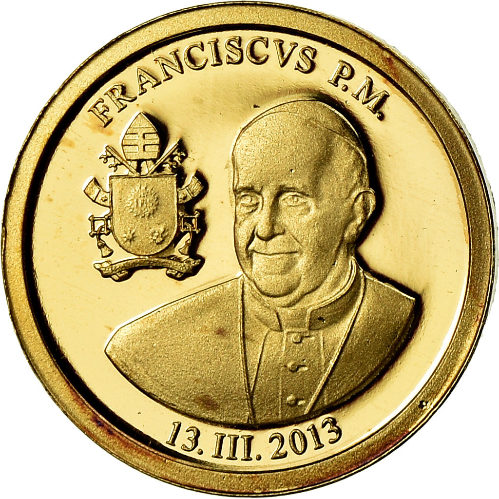 Vatican, Medal, Le Pape François, Religions & beliefs, 2013, MS(65-70), Gold