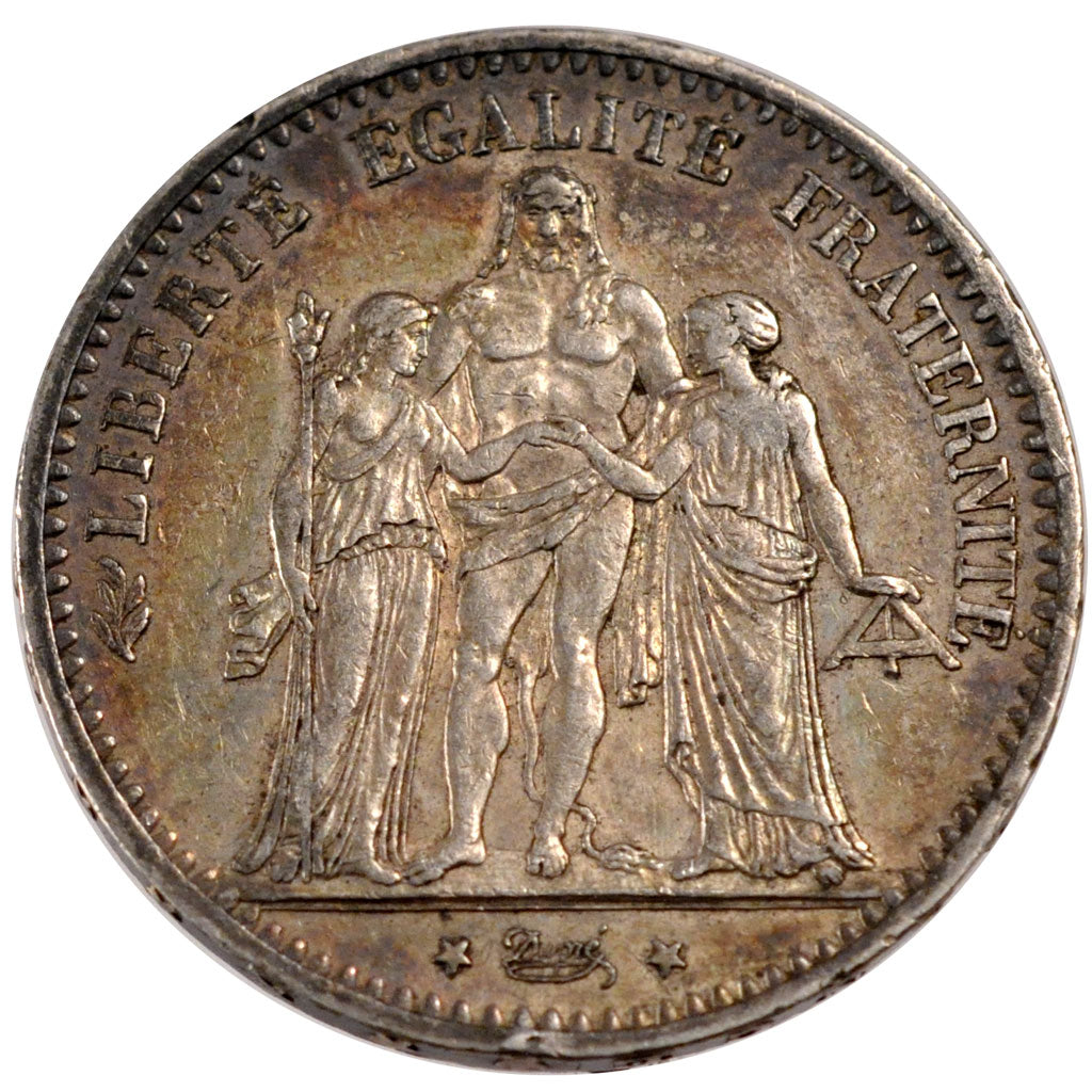 FRANCE, Hercule, 5 Francs, 1875, Paris, KM #820.1, EF(40-45), Silver, Gadoury...