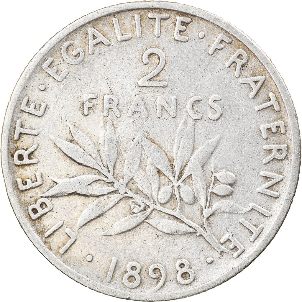 Coin, France, Semeuse, 2 Francs, 1898, Paris, VF(30-35), Silver, KM:845.1