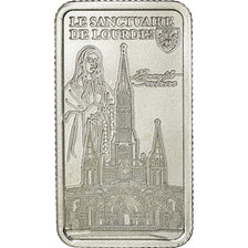 France, Medal, Lingotin d'Argent Pur, Le Sanctuaire de Lourdes, Arts & Culture