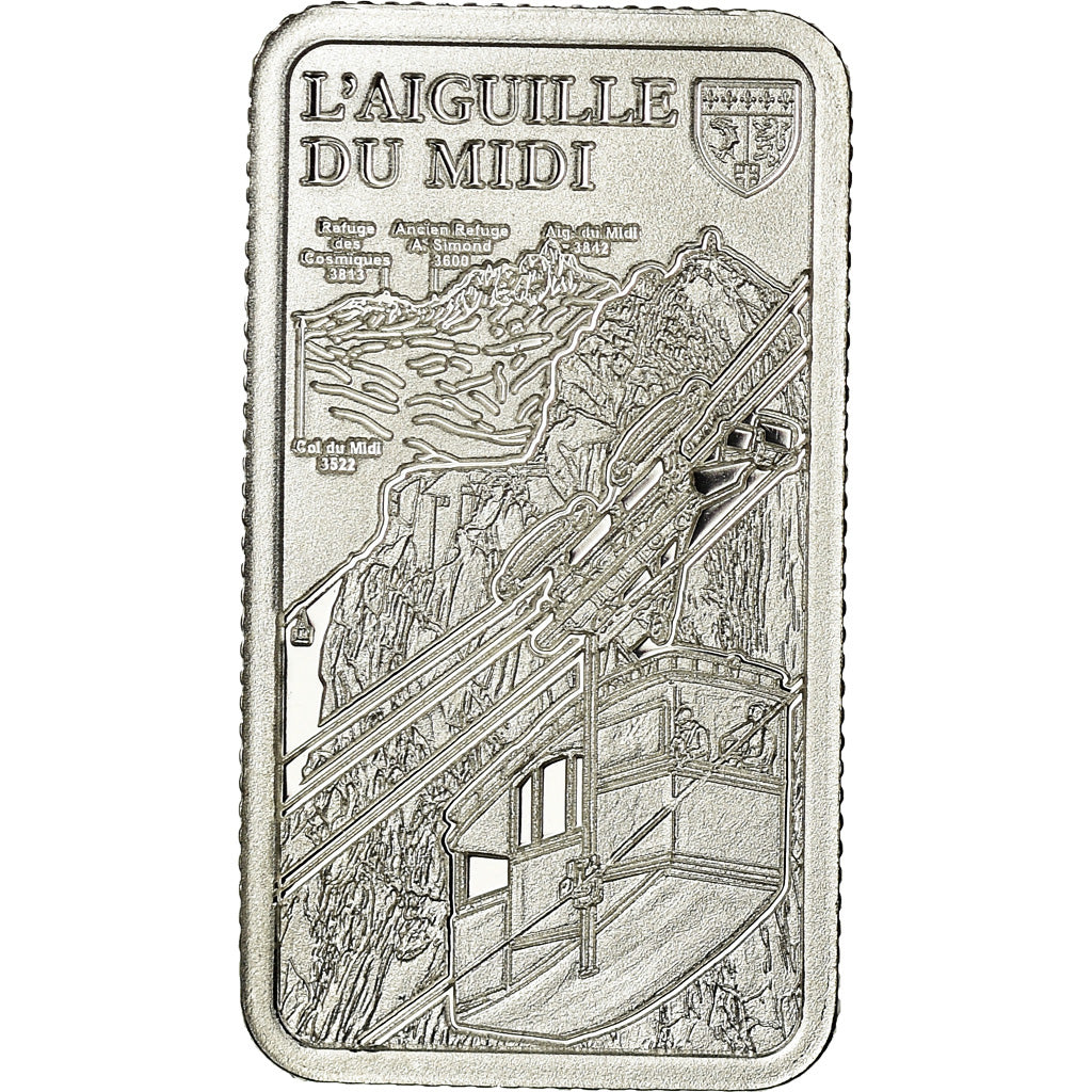 France, Médaille, Lingotin d'Argent Pur, L'Aiguille du Midi, Arts & Culture