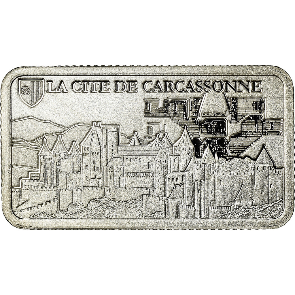 France, Médaille, Lingotin d'Argent Pur, La Cité de Carcassonne, Arts &