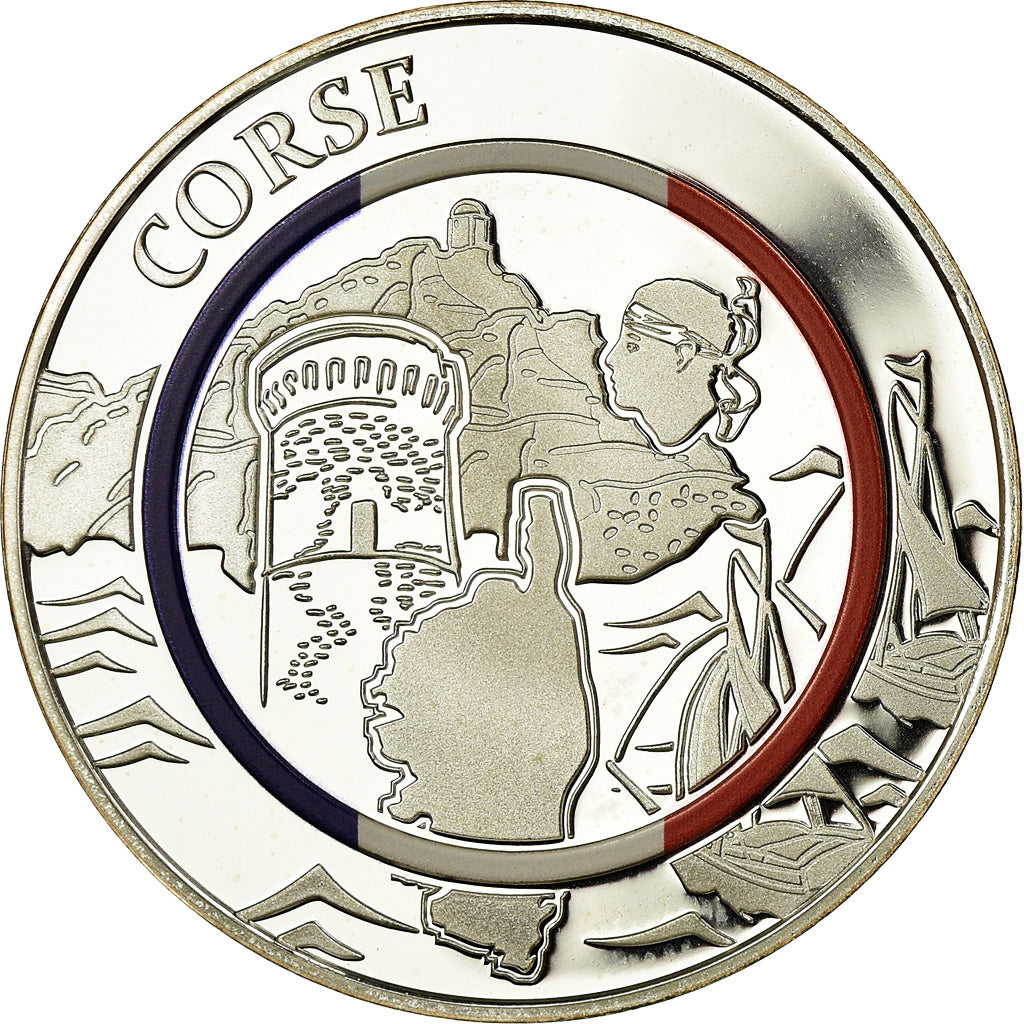 France, Medal, La Corse, Geography, MS(65-70), Silver