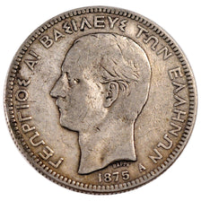 GREECE, 5 Drachmai, 1875, Paris, KM #46, VF(30-35), Silver, 24.81