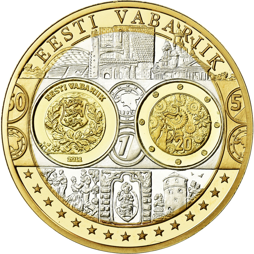 Estonia, Medal, Euro, Europa, MS(65-70), Silver