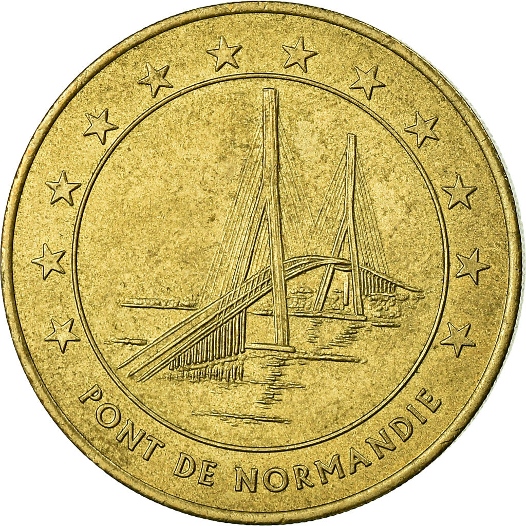 França, Medal, 1 Euro de la Ville du Havre, Pont de Normandie, 1996, MS(63)