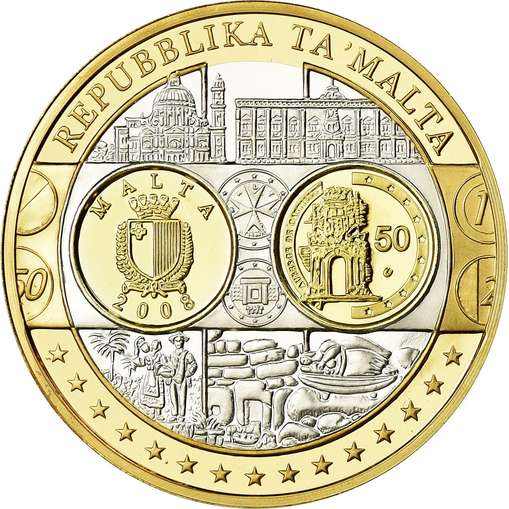 Malta, Medal, Euro, Europa, MS(65-70), Silver