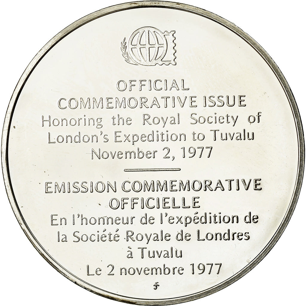 France, Medal, Expédition de la Société Royale de Londres à Tuvalu, 1977