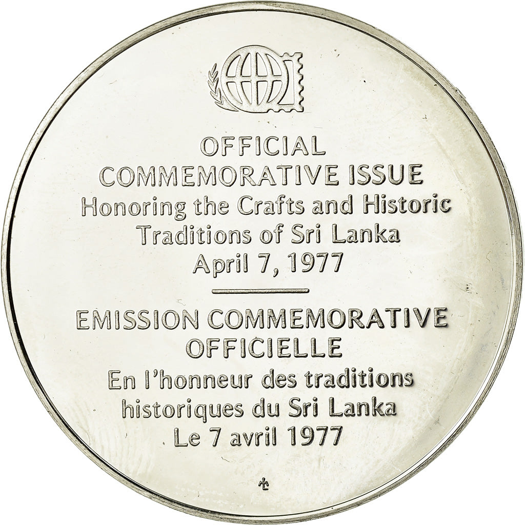 France, Médaille, Traditions Historiques du Sri Lanka, 1977, SPL, Argent