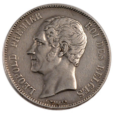 BELGIUM, 5 Francs, 5 Frank, 1849, KM #17, AU(50-53), Silver, 24.91