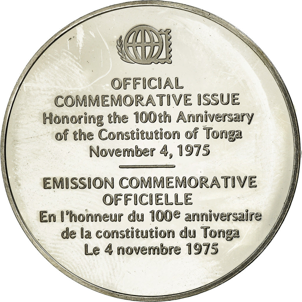 France, Medal, 100ème Anniversaire de la Constitution du Tonga, 1975, MS(64)