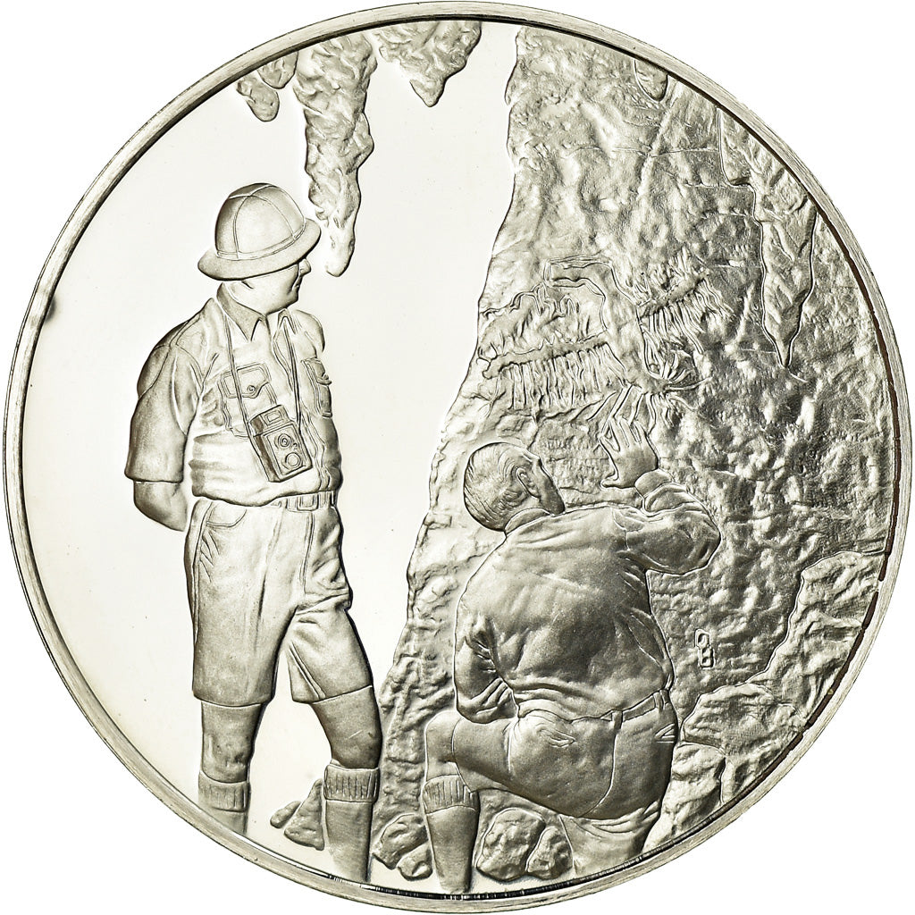 França, Medal, L'Art Rupestre des Antilles Néerlandaises, 1977, MS(64), Prata