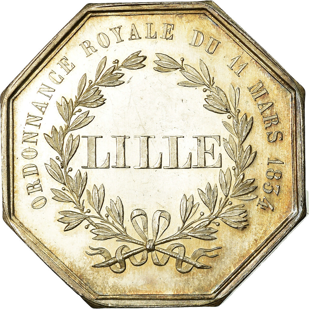 France, Jeton, Caisse d'épargne et de prévoyance de Lille, 1860, Borrel, SPL