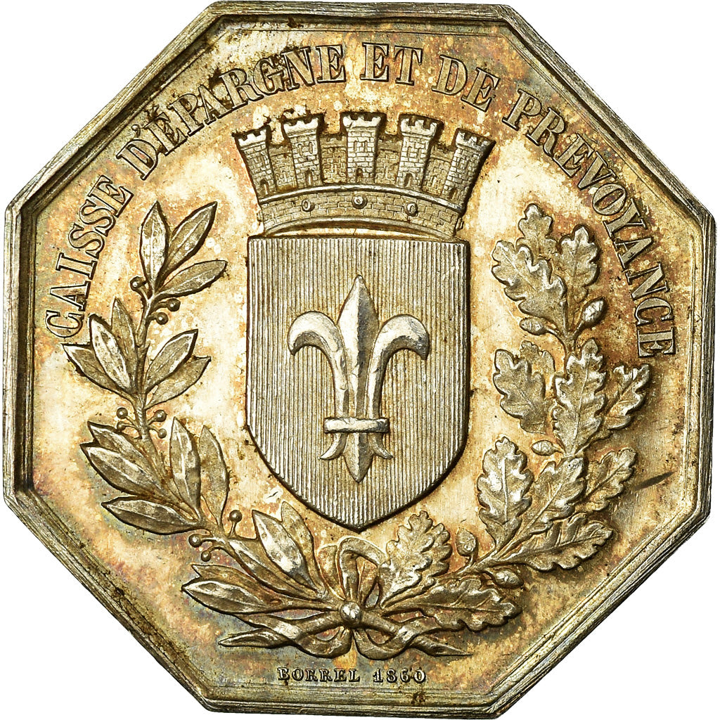 France, Token, Caisse d'épargne et de prévoyance de Lille, 1860, Borrel