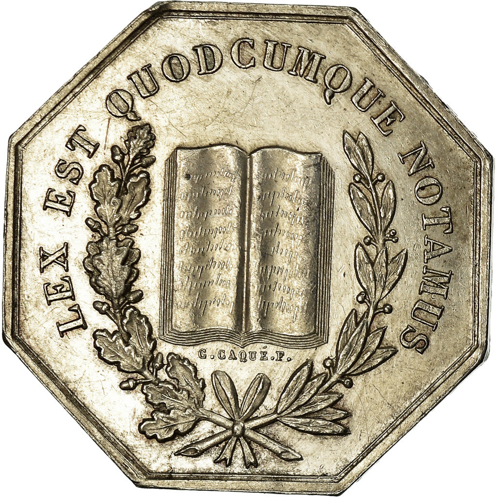 France, Token, Notaires de l'Arrondissement de Dieppe, 1852, Caqué, AU(55-58)