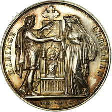 France, Medal, Mariage Chrétien, Religions & beliefs, 1847, Pingret, MS(63)