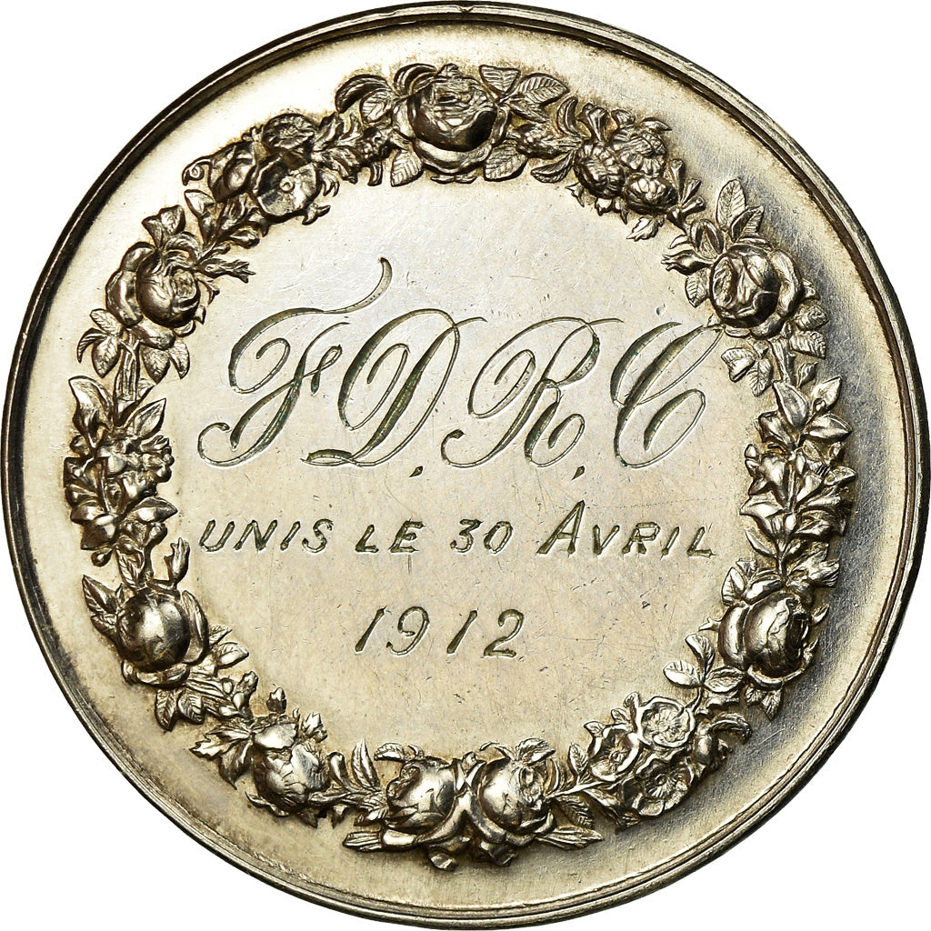 Frankrijk, Medaille, Médaille de mariage, Religions & beliefs, 1912, Montagny