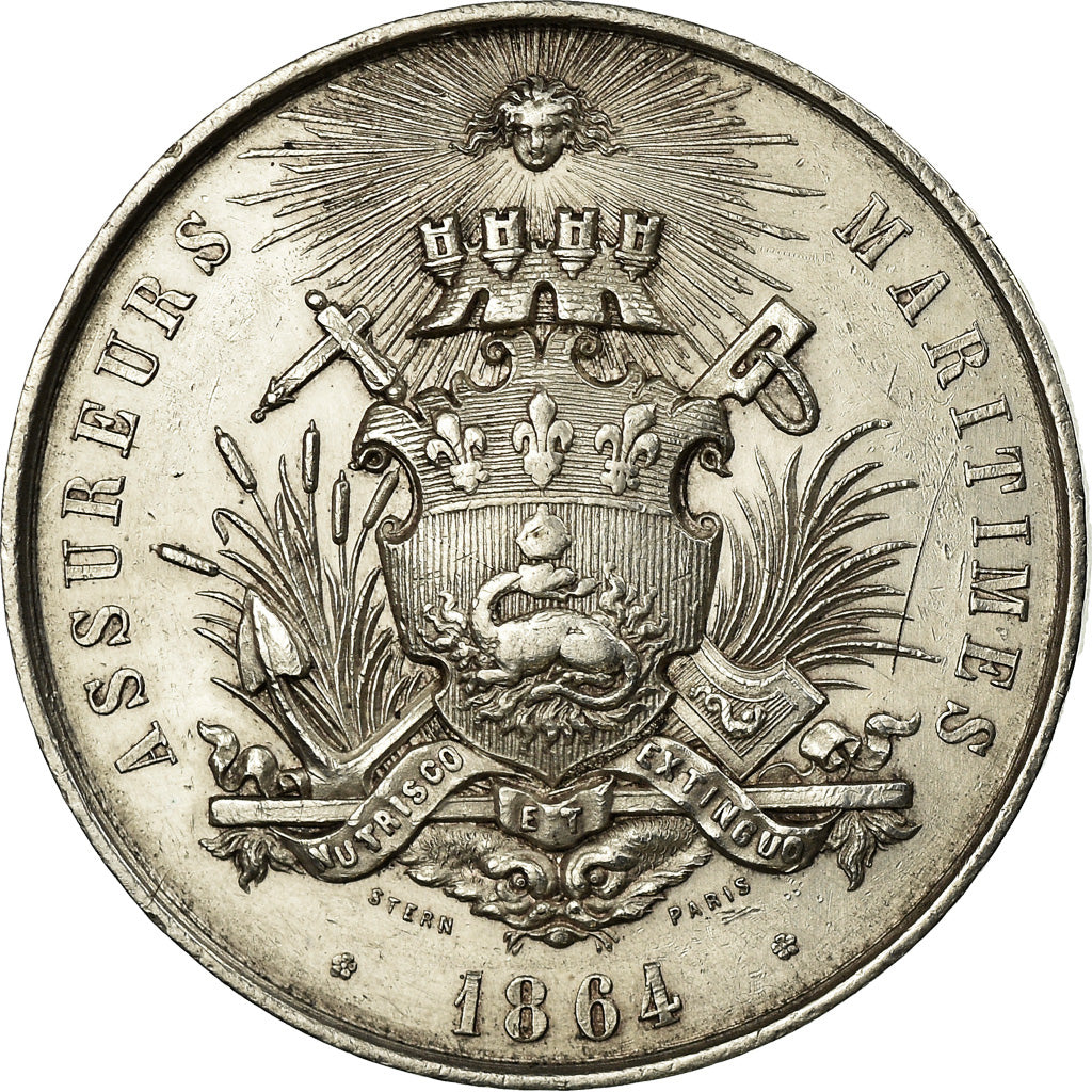 France, Token, Insurance, Assureurs maritimes, Comité du Hâvre, 1864, Stern