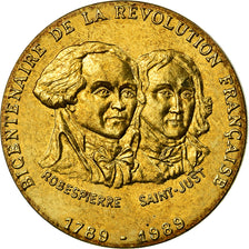 France, Médaille, Révolution Française, Robespierre / Saint-Just, 1989, MDP
