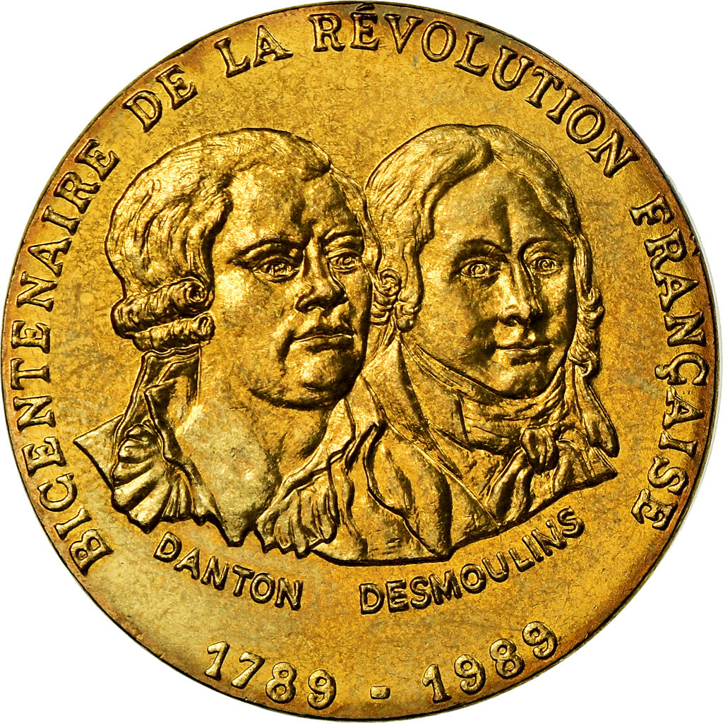 Frankrijk, Medaille, Révolution Française, Danton-Desmoulin, History, 1989