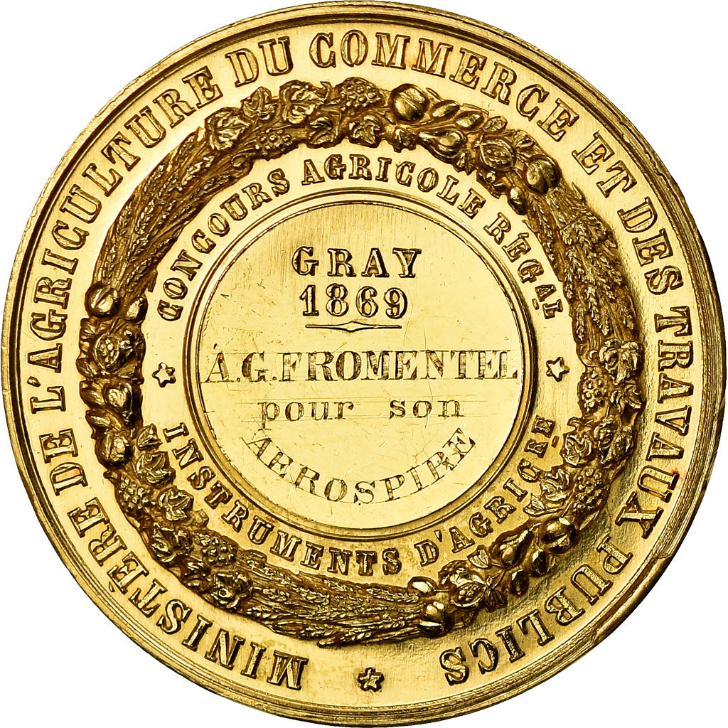 França, Medal, Napoléon III, Concours Agricole Régional, Gray, Bourgogne