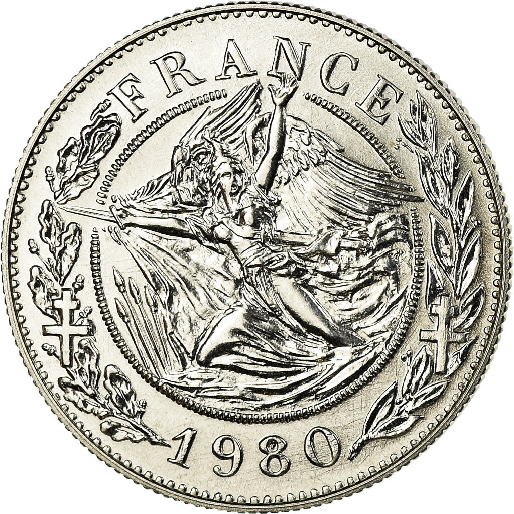 France, Medal, Général De Gaulle, 1980, Santucci, MS(65-70), Silver