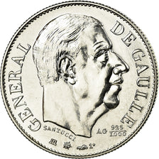 France, Medal, Général De Gaulle, 1980, Santucci, MS(65-70), Silver