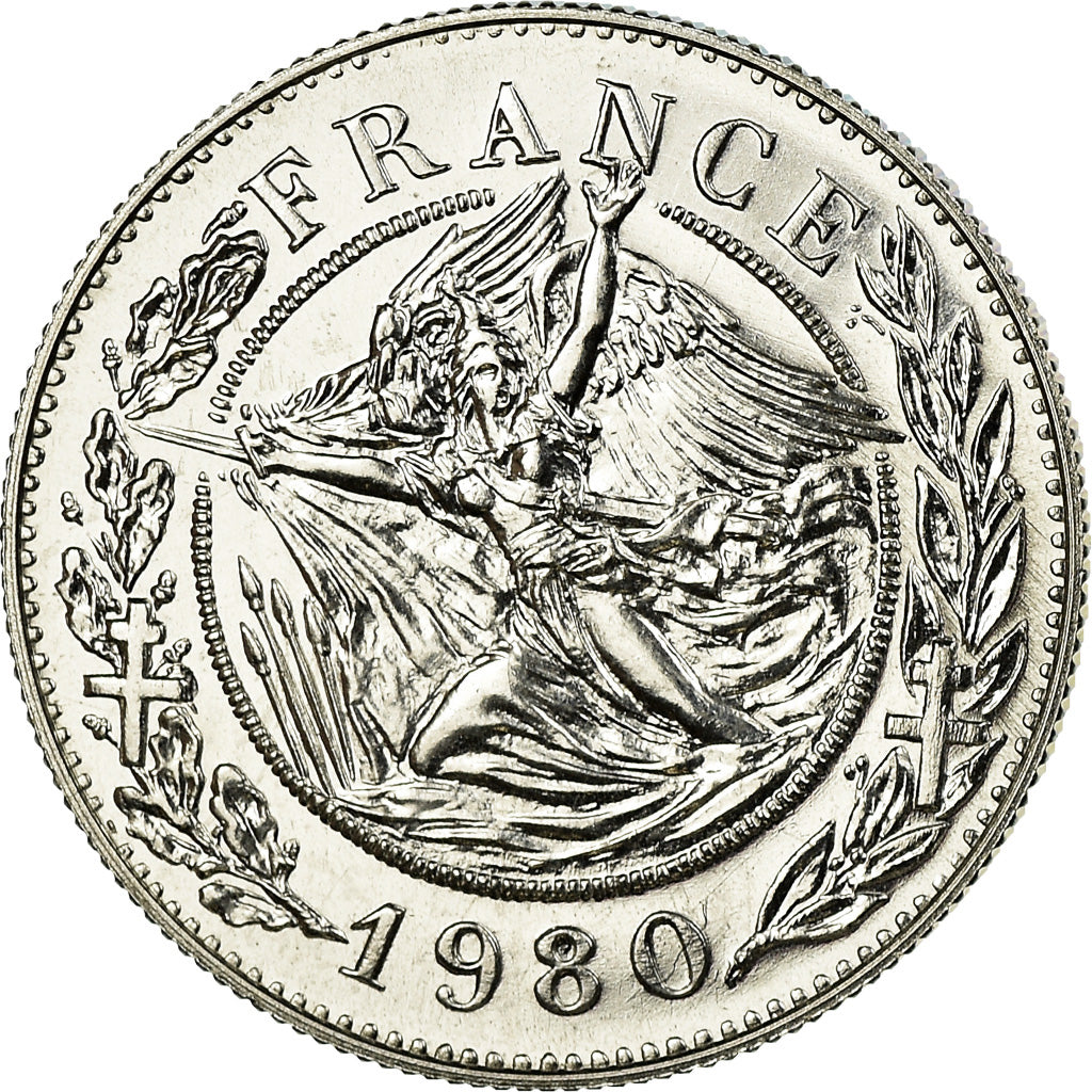 France, Medal, Général De Gaulle, 1980, Santucci, MS(65-70), Silver