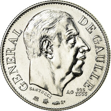 France, Medal, Général De Gaulle, 1980, Santucci, MS(65-70), Silver