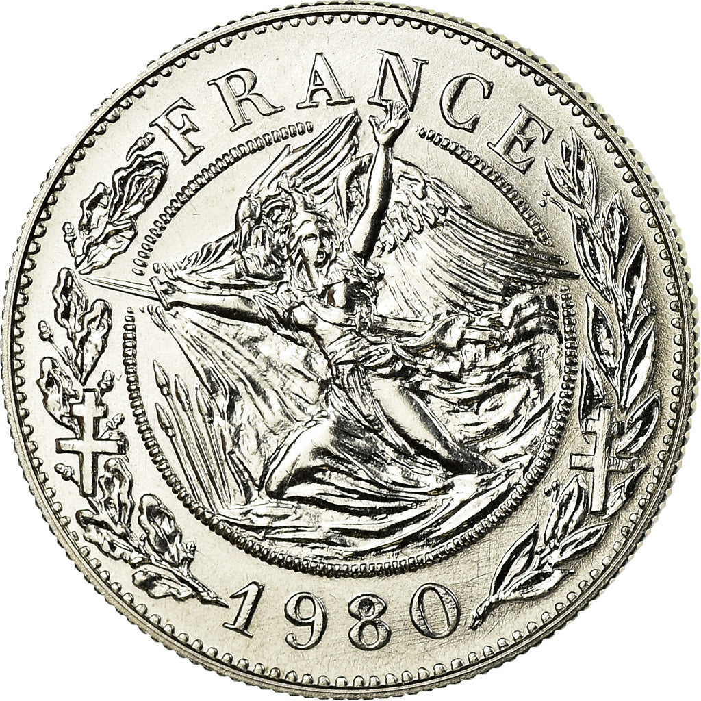 France, Medal, Général De Gaulle, 1980, Santucci, MS(65-70), Silver
