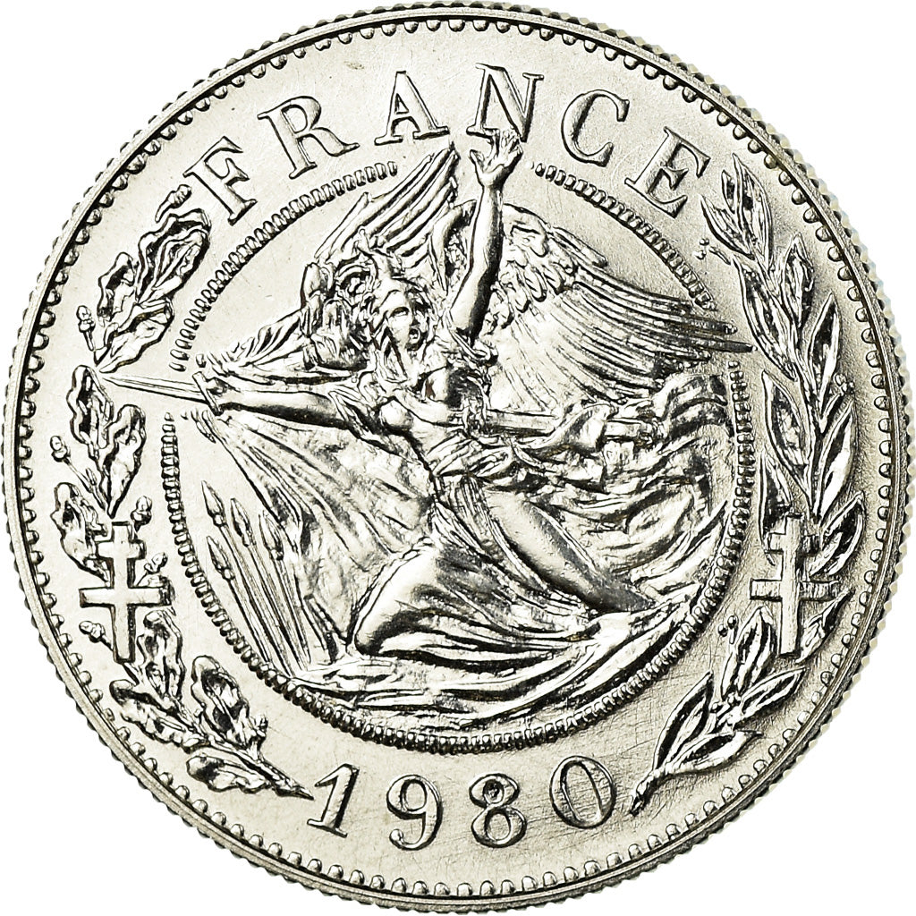 France, Medal, Général De Gaulle, 1980, Santucci, MS(65-70), Silver