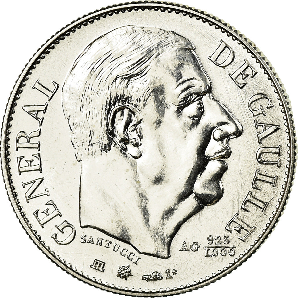 Francja, Medal, Général De Gaulle, Polityka, społeczeństwo, wojna, 1980