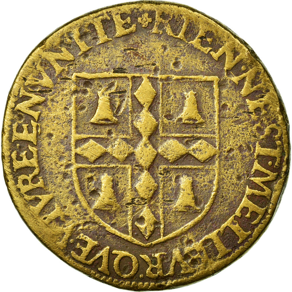 France, Token, Royal, 1576, VF(30-35), Copper, Feuardent:5001