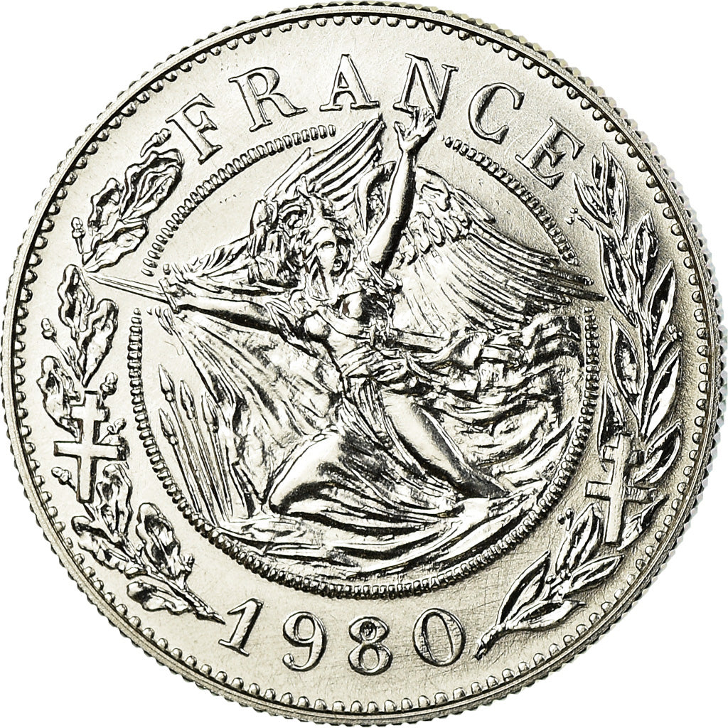 France, Medal, Général De Gaulle, 1980, Santucci, MS(64), Silver