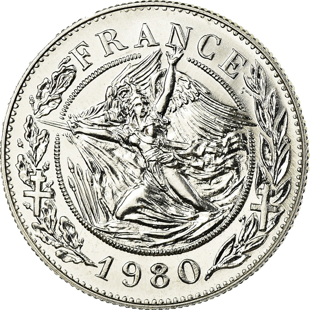 France, Medal, Général De Gaulle, 1980, Santucci, MS(64), Silver