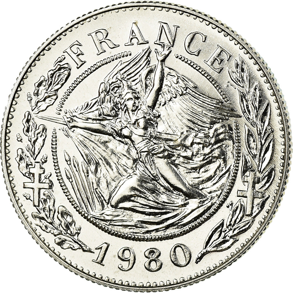 Francia, medaglia, Général De Gaulle, Politics, Society, War, 1980, Santucci