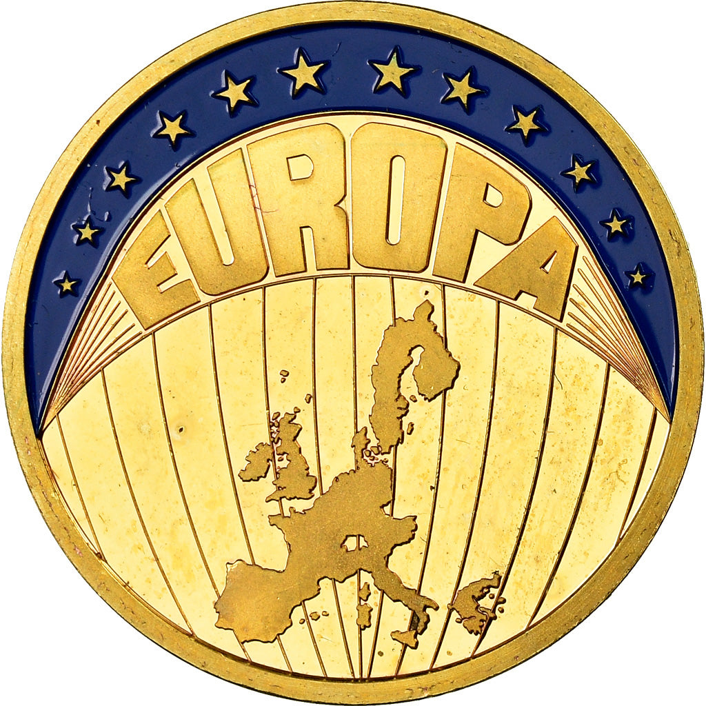 France, Medal, Ecu Europa, 1999, MS(63), Copper Gilt