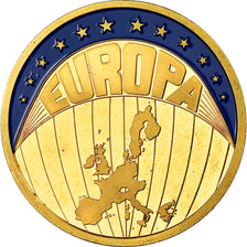 France, Medal, Ecu Europa, 1999, MS(63), Copper Gilt