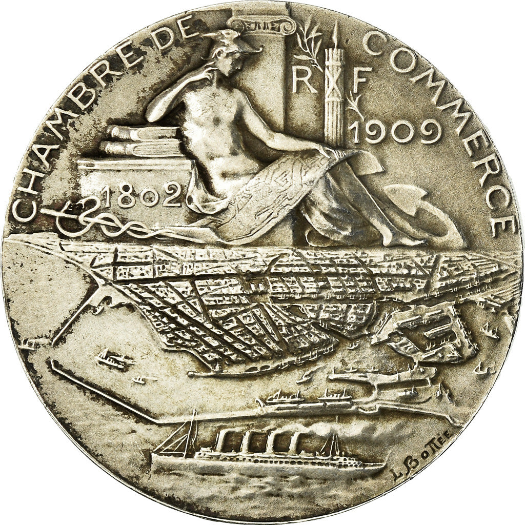 France, Token, Chambre de Commerce du Havre, Business & industry, 1909, Bottée