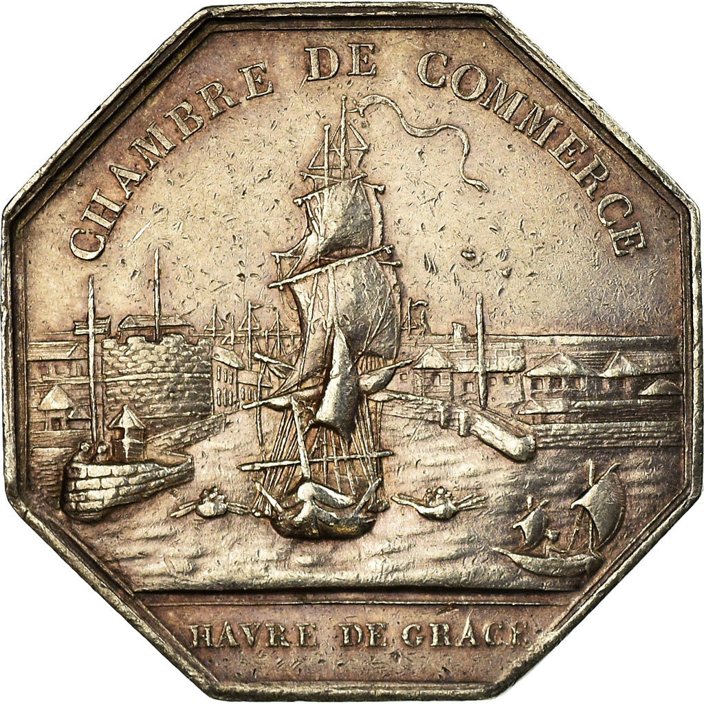 France, Token, Chambre de Commerce, Havre de Grace, Louis XVIII, Tiolier