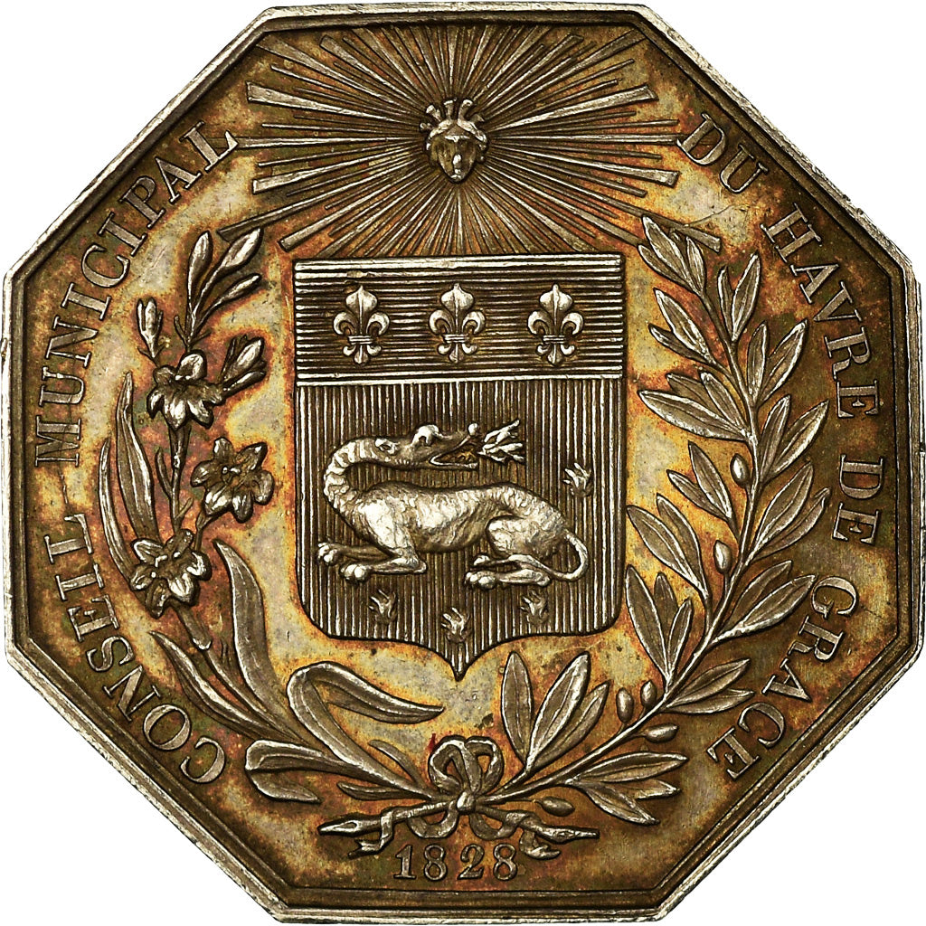 Frankrijk, Token, Charles X, Conseil Municipal du Havre de Grace, 1828, Tiolier